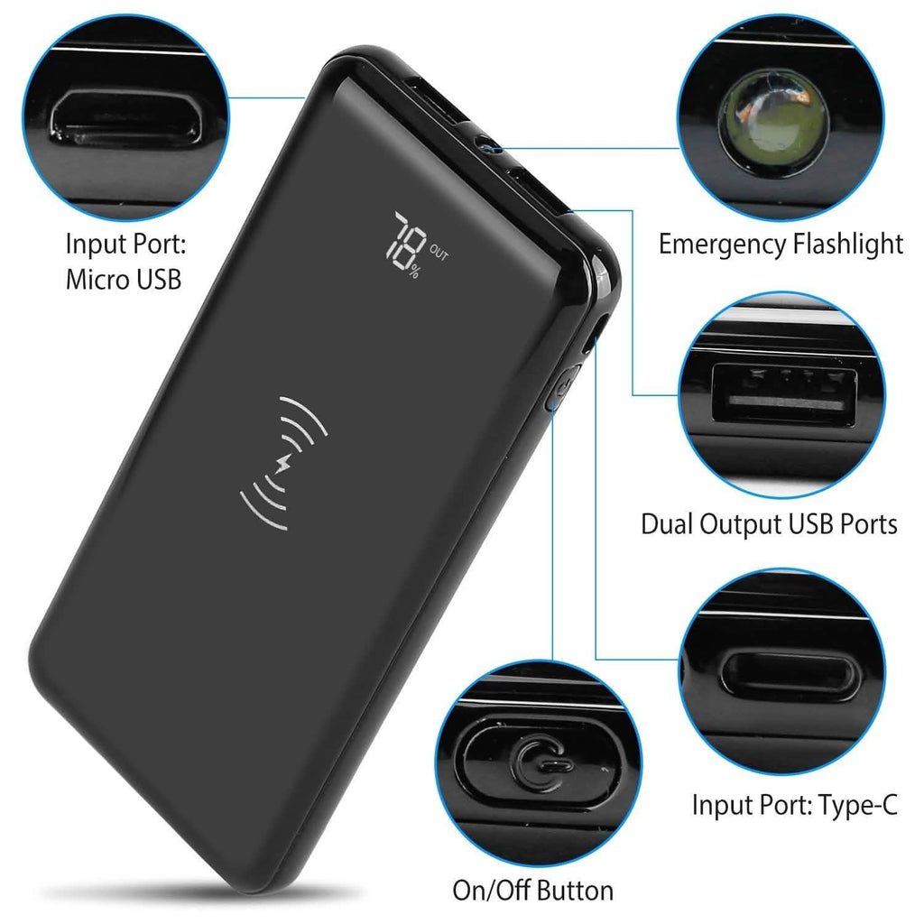 Qi Wireless Charging Station 10000mAh Power Bank