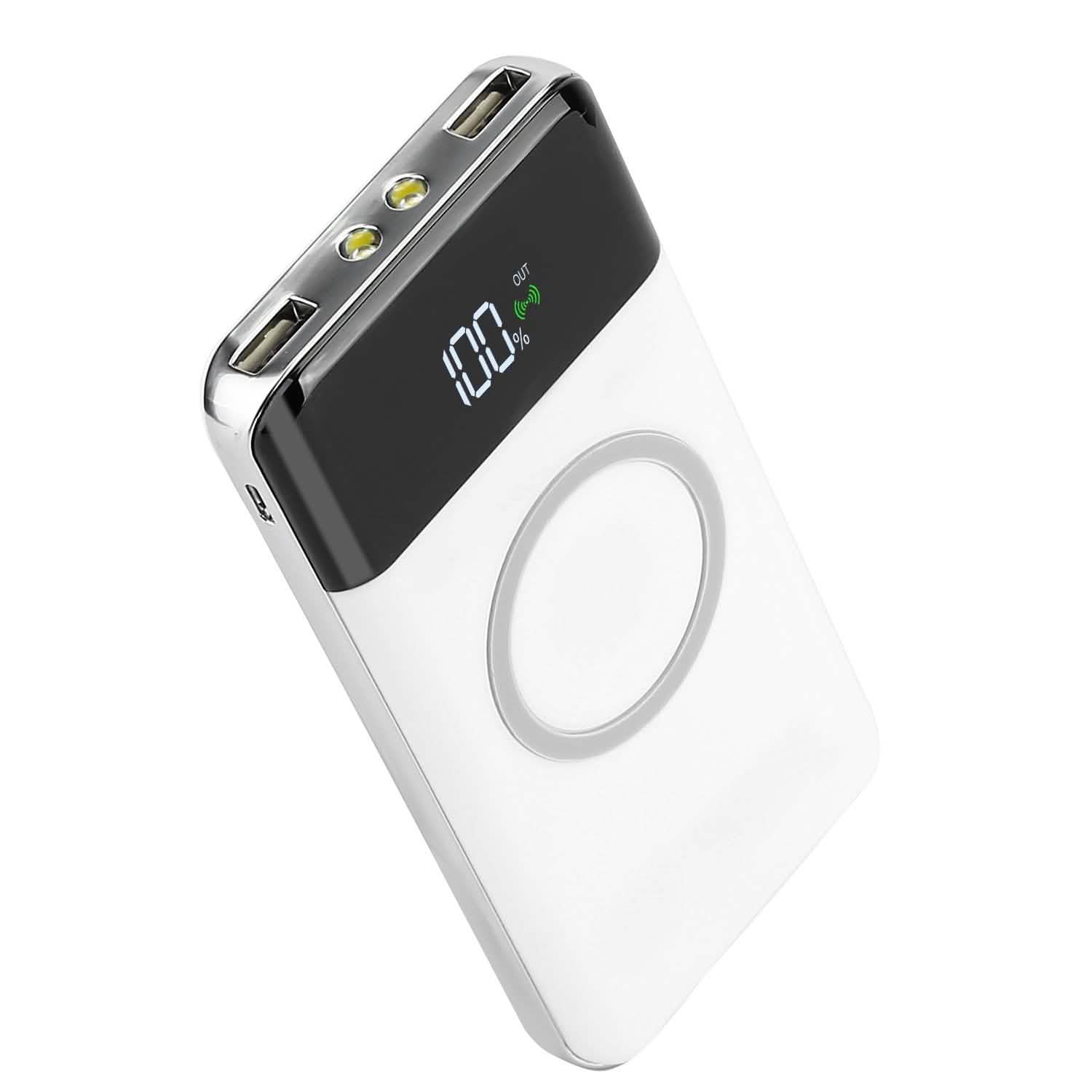 Qi Wireless Station 10000mAh Powerbank with 4 Modes Flashlight