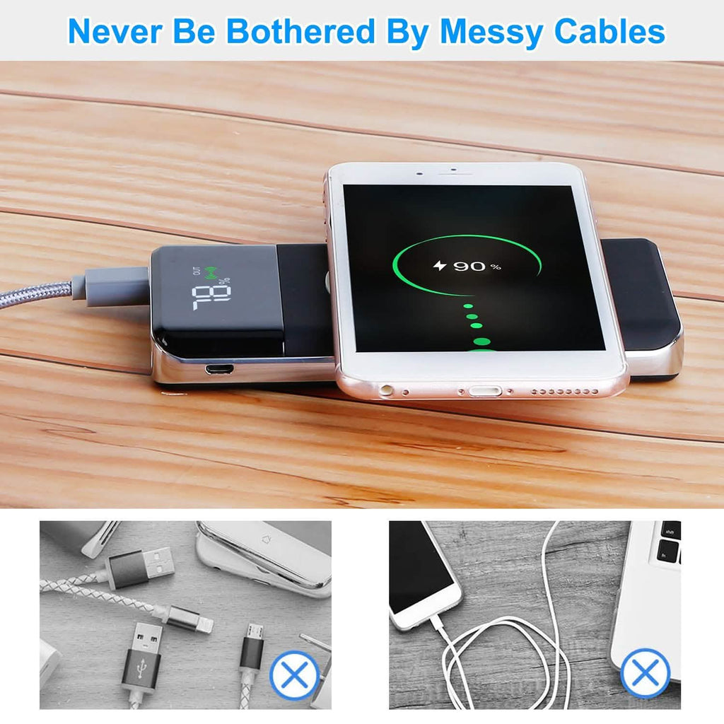 Qi Wireless Station 10000mAh Powerbank with 4 Modes Flashlight