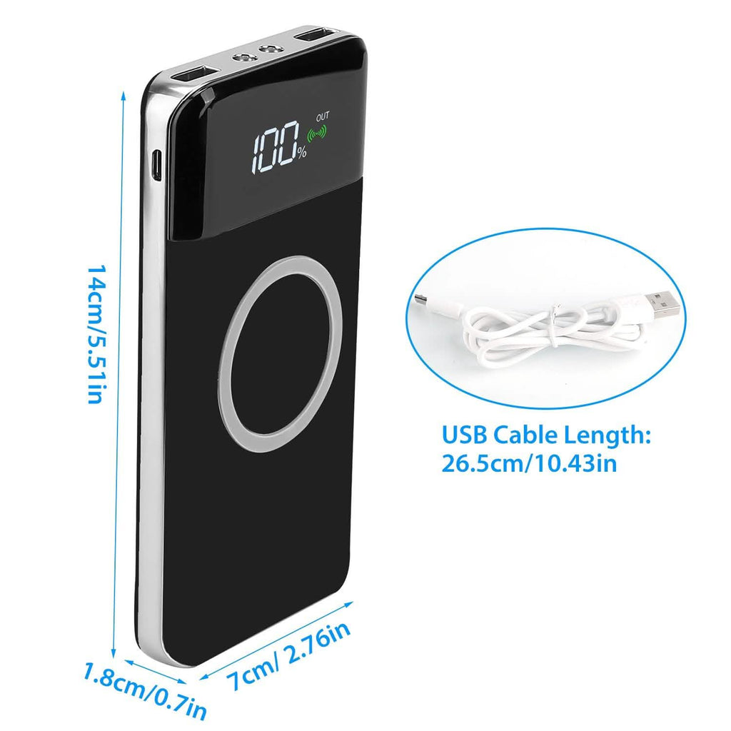 Qi Wireless Station 10000mAh Powerbank with 4 Modes Flashlight