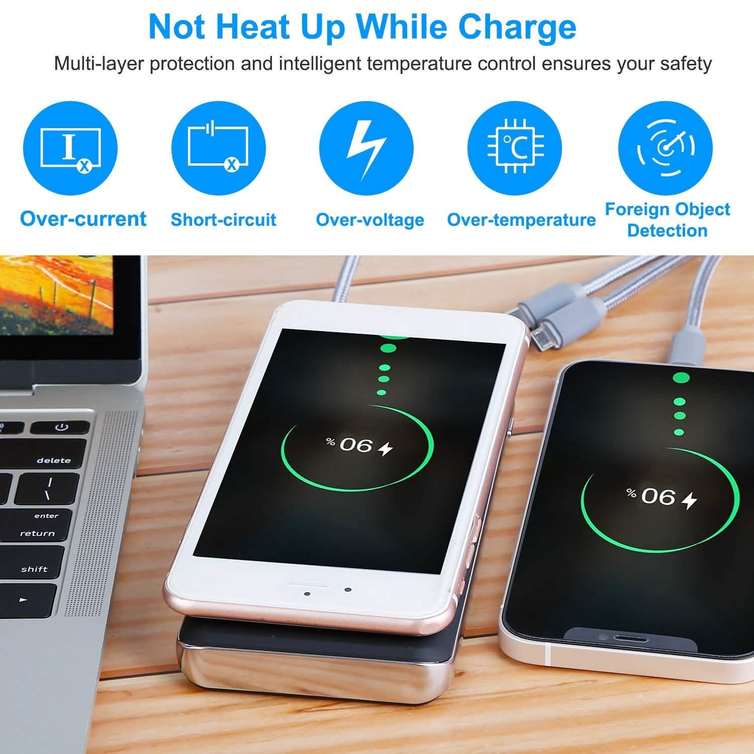 Qi Wireless Station 10000mAh Powerbank with 4 Modes Flashlight