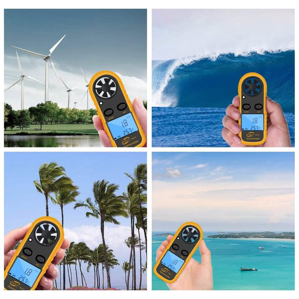 Qotone GM816 Digital Anemometer Wind-Speed Gauge Meter