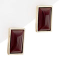 Quartz Rectangle Stud Earrings