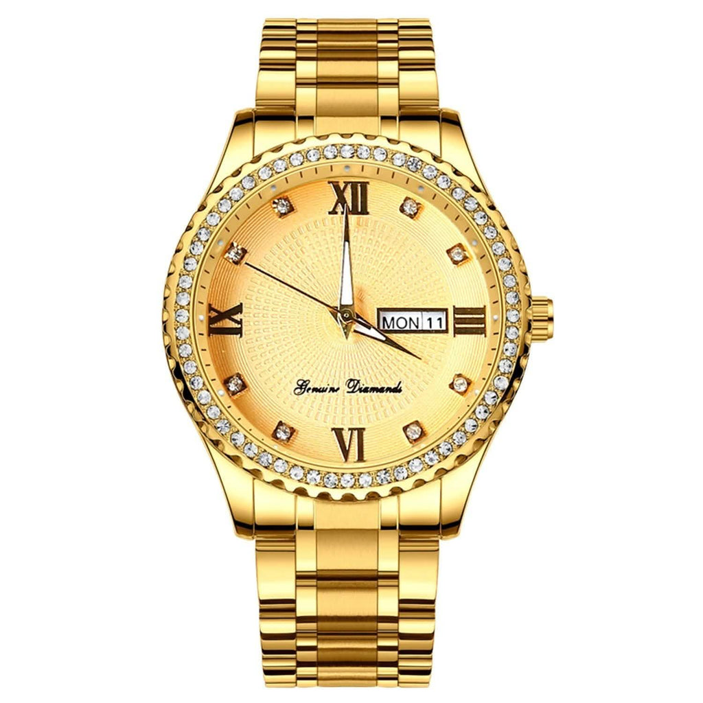 Quartz Watch Luxury Crystal Rhinestone Gold Steel