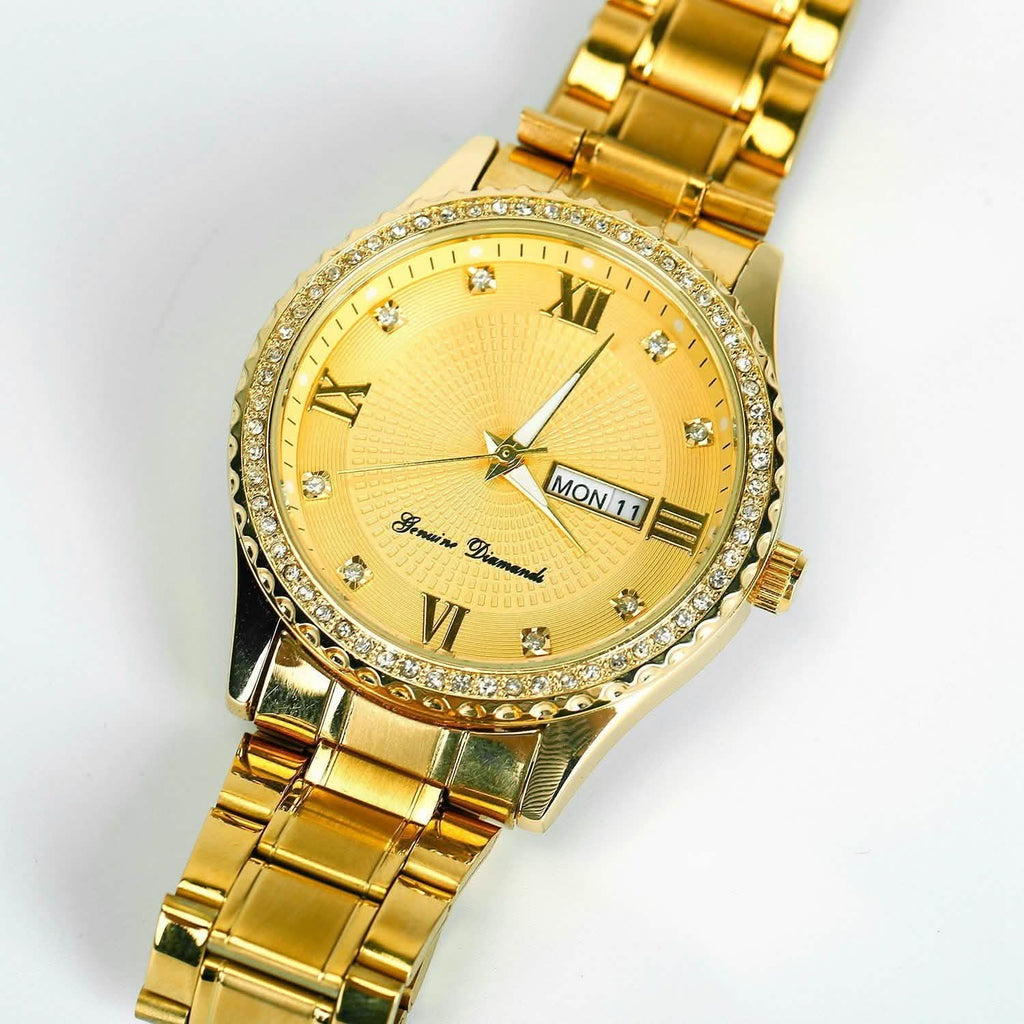 Quartz Watch Luxury Crystal Rhinestone Gold Steel