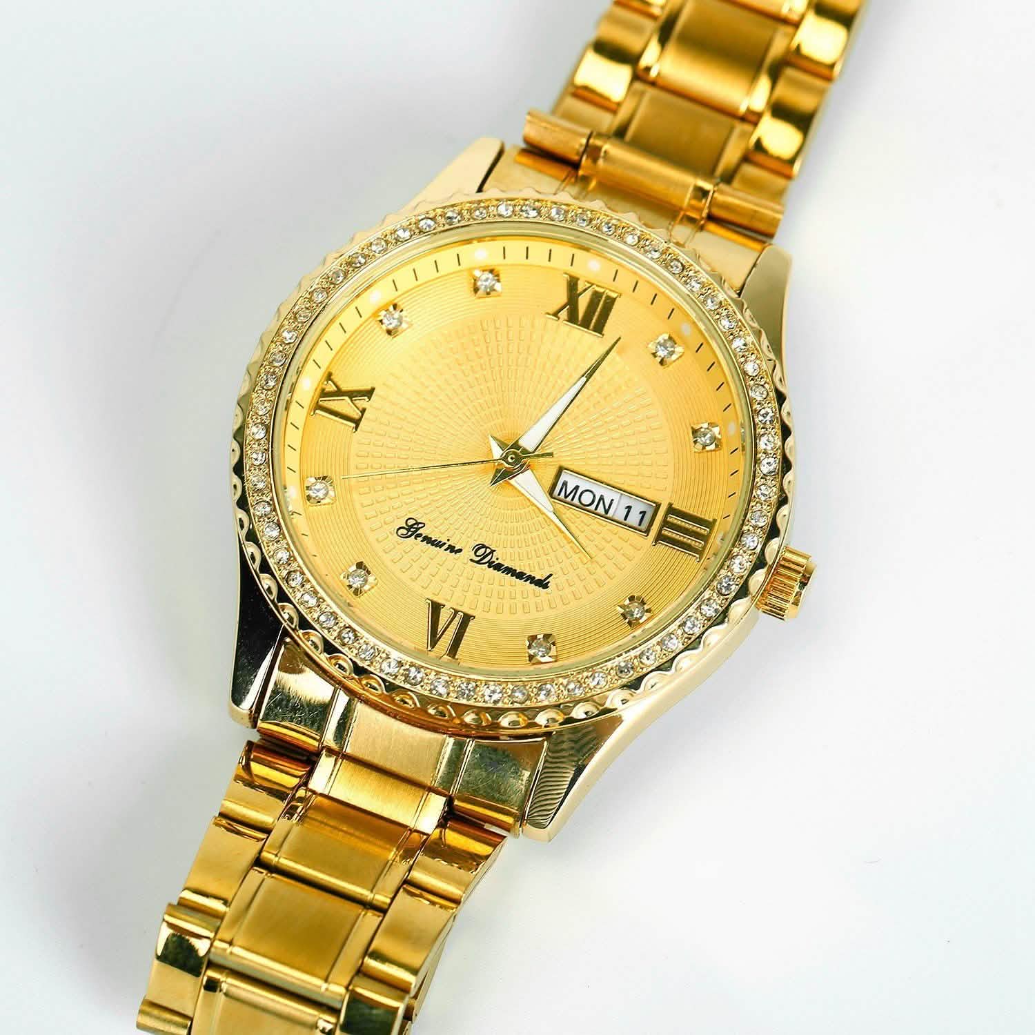 Quartz Watch Luxury Crystal Rhinestone Gold Steel