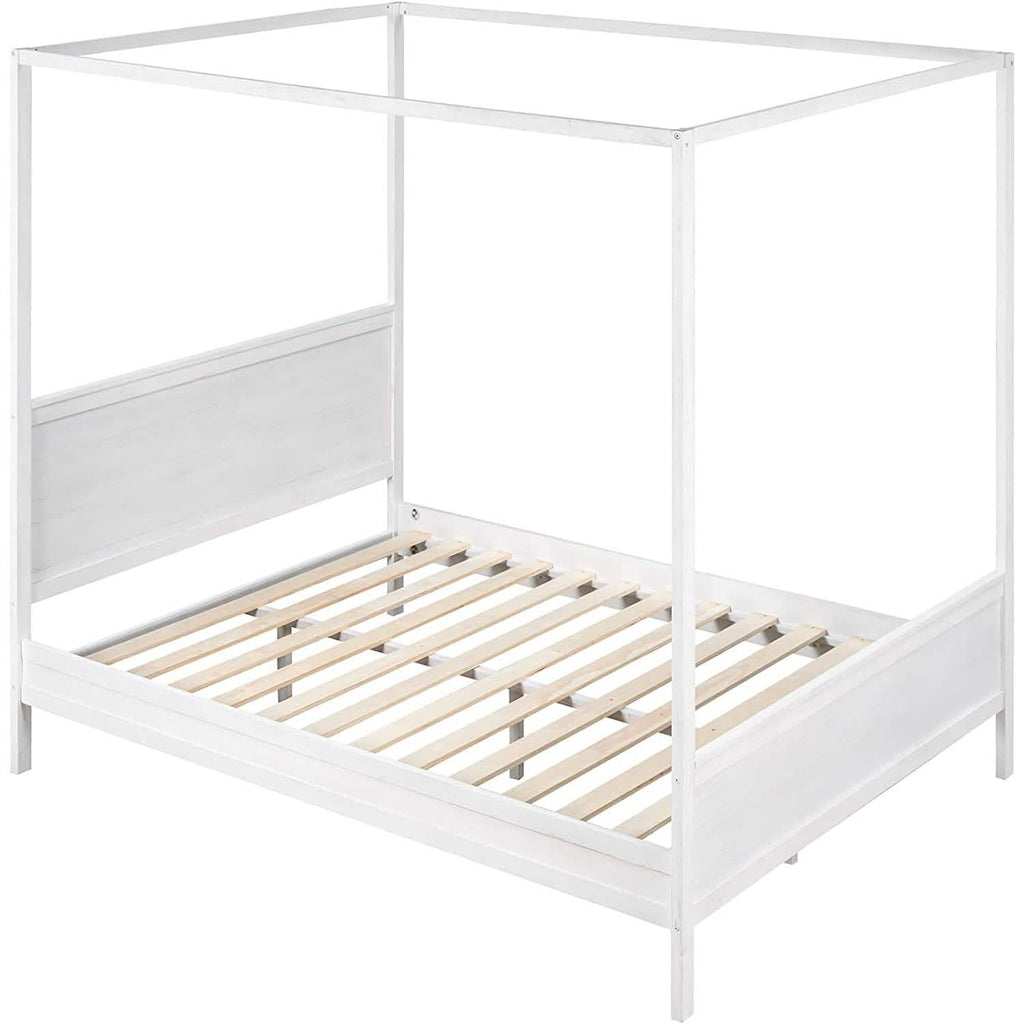 Queen Size Canopy Bed with 2 Nightstands