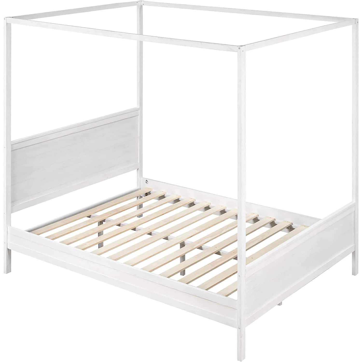 Queen Size Canopy Bed with 2 Nightstands