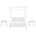 Queen Size Canopy Bed with 2 Nightstands