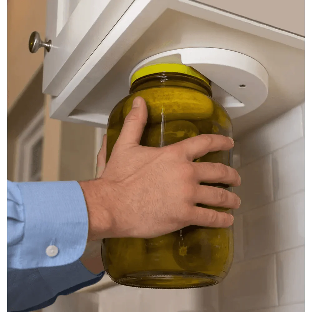 Quick Unique Design V-Shape Multi-function Lid Jar Opener Under Cabinet Professional Cans Fits Any Sizes Useful Kitchen Gadget
