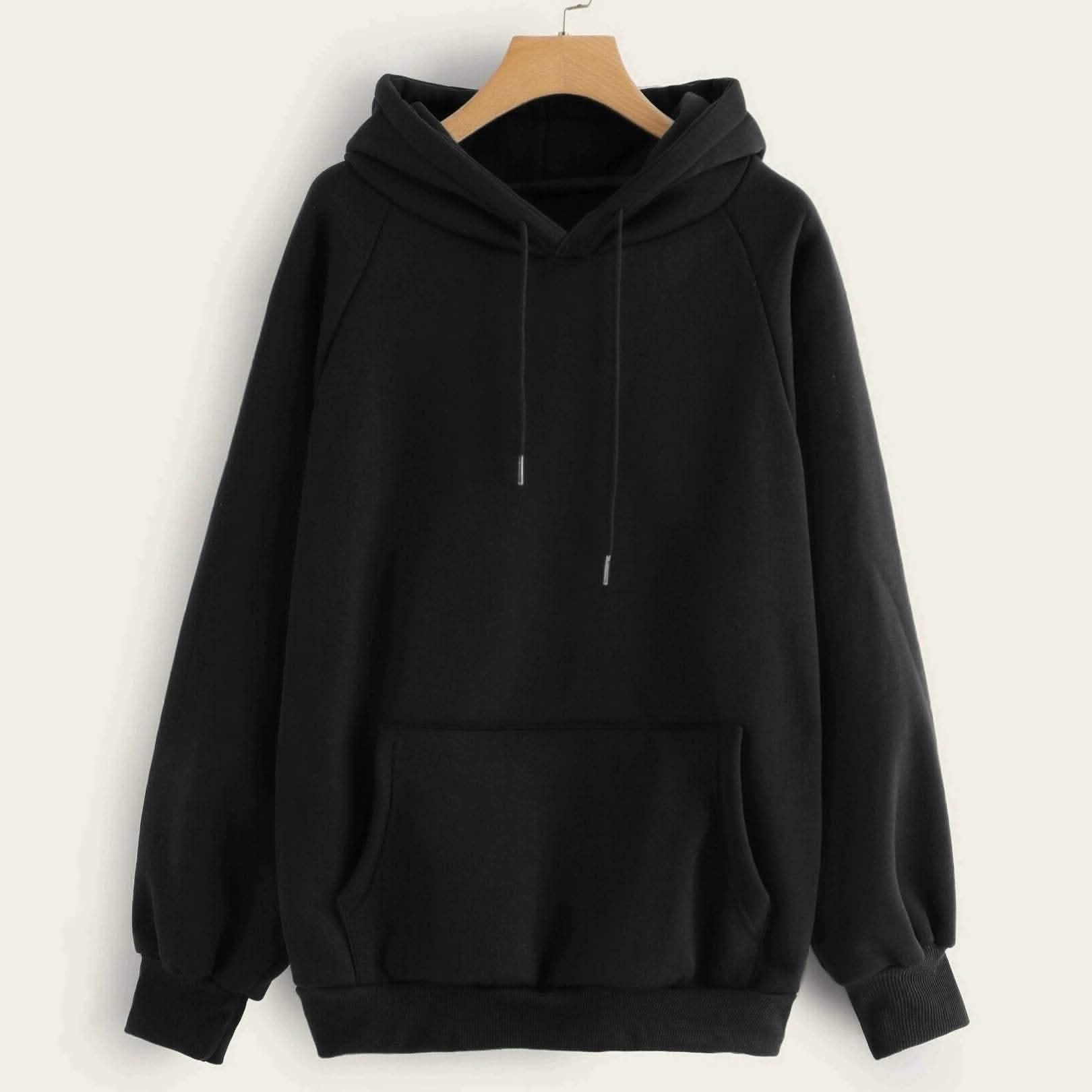 Raglan Sleeve Kangaroo Pocket Hoodie