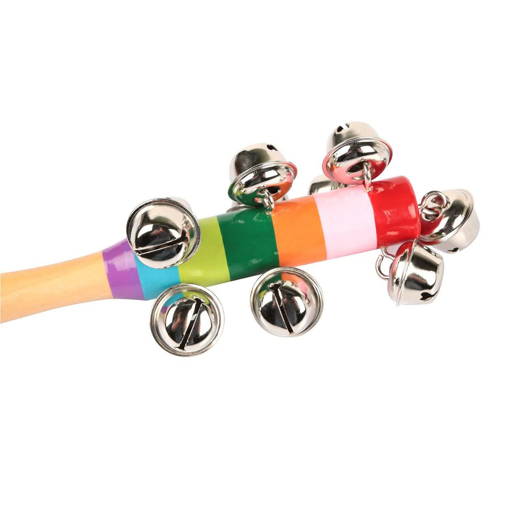 Rainbow Color Wooden Handbell Pram Rattle