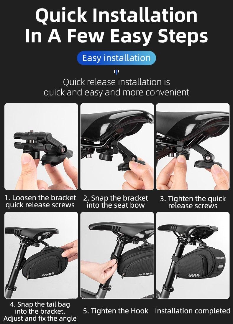 Rainproof Bicycle Bag Shock Proof Bike Bag For Reflective Large Capacity Seat Bike Bag Accessories Bag Seat Bag Bike Bag Under Seat Bicycle Bag Cycling Accessories Storage Pouch Bike For Mountain Road Bike