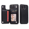 Leather Wallet Case for iPhone - Flip Cover with Card Slots & Kickstand