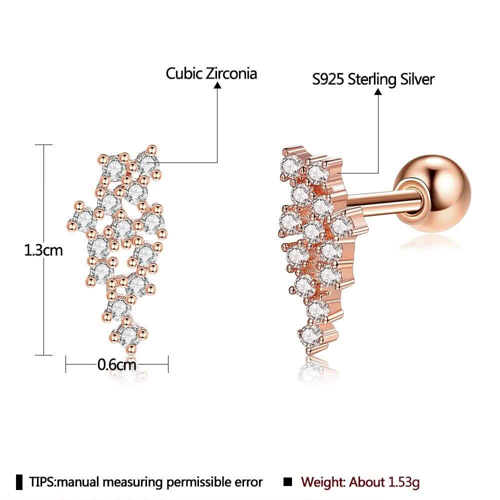 Real Mesh 925 Sterling Silver Stud Earrings