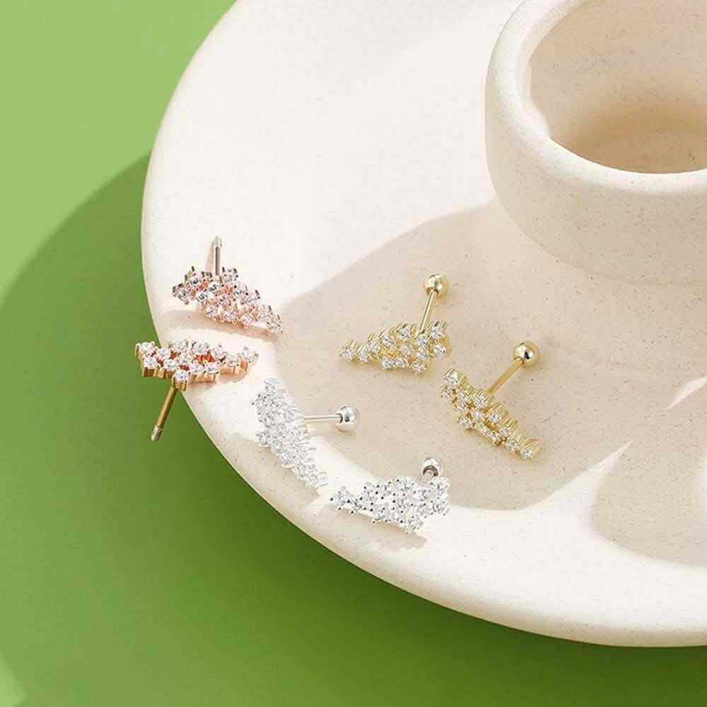 Real Mesh 925 Sterling Silver Stud Earrings
