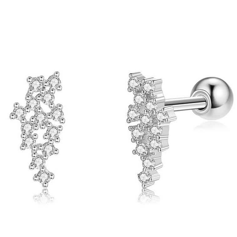 Real Mesh 925 Sterling Silver Stud Earrings