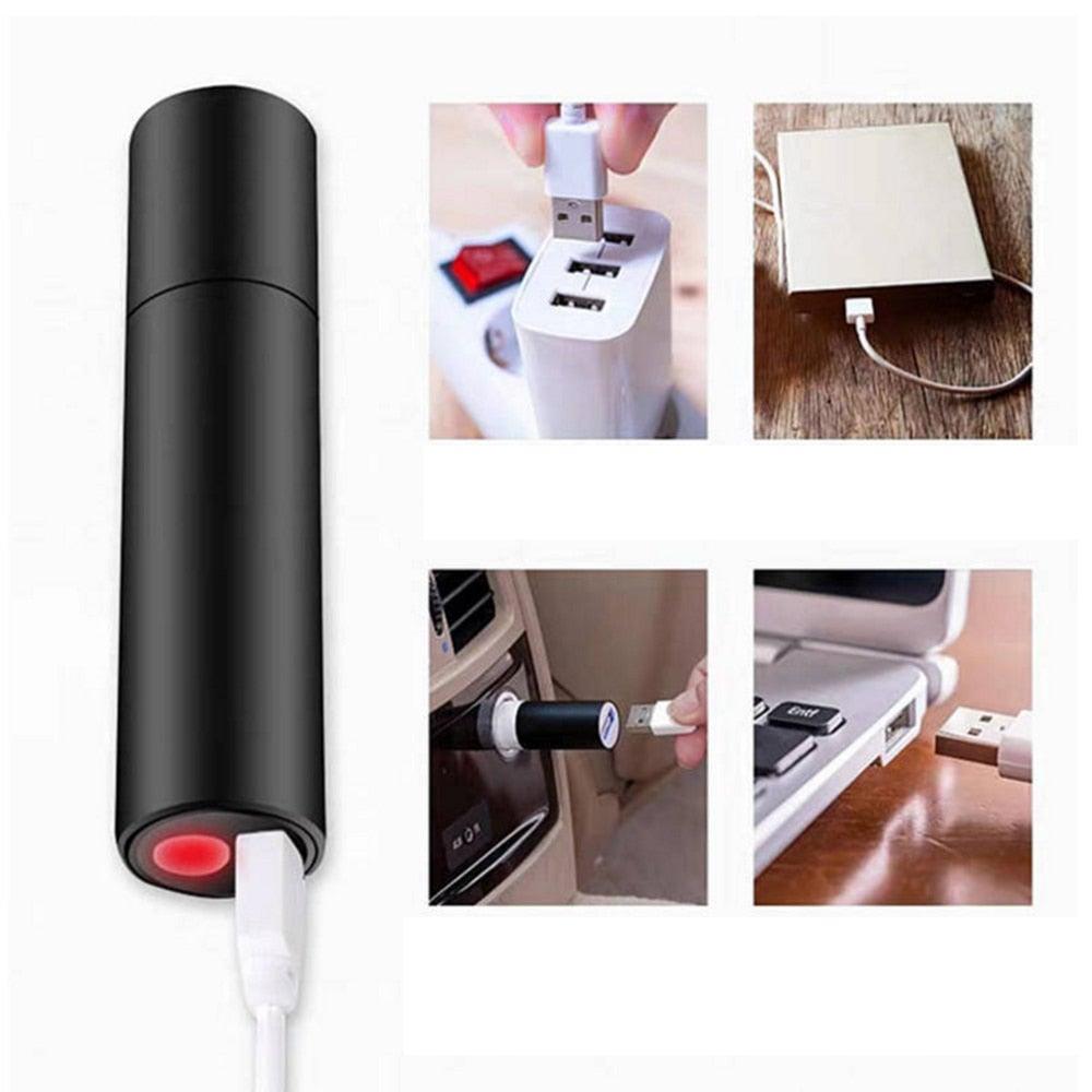 Rechargable Mini Portable Waterproof USB LED  Pocket LED Flashlight Hight Super Bright Flashlight Telescopic Zoom Water Resistant Torch  Great For Indoor/Outdoor Activities Night Camping Hiking