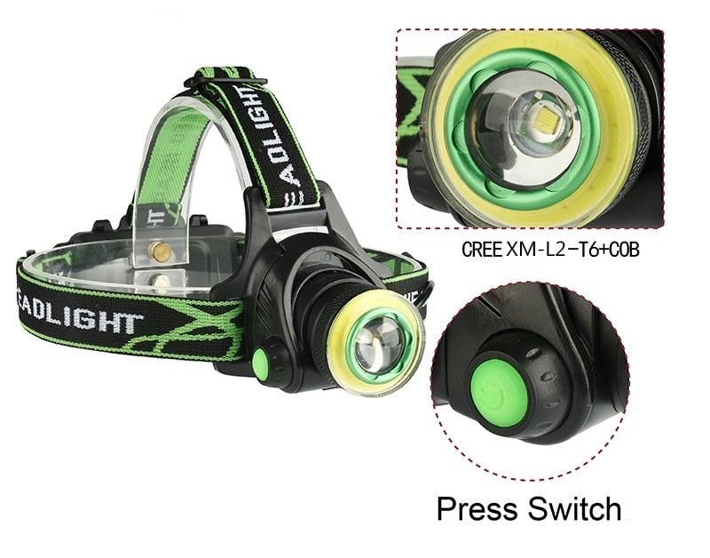 Rechargeable Adjustable 10000LM Led Headlamp Micro USB Charger Flashlight Head Lamp Portable Light Torch Flashlight For Night Work Camping Hiking  Walking