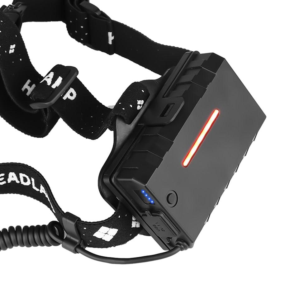 Rechargeable Adjustable Brightest Zoomable Powerful XHP160 LED Headlamp Waterproof Headlight  Power Bank 18650 Battery Headlamps For Hiking Camping Fishing Running