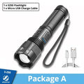 Rechargeable Adjustable Led Flashlights With High Lumen With Battery Display Super Bright Waterproof Flashlight  5 Lighting Modes For Adventure Hiking Camping Hunting New Design
