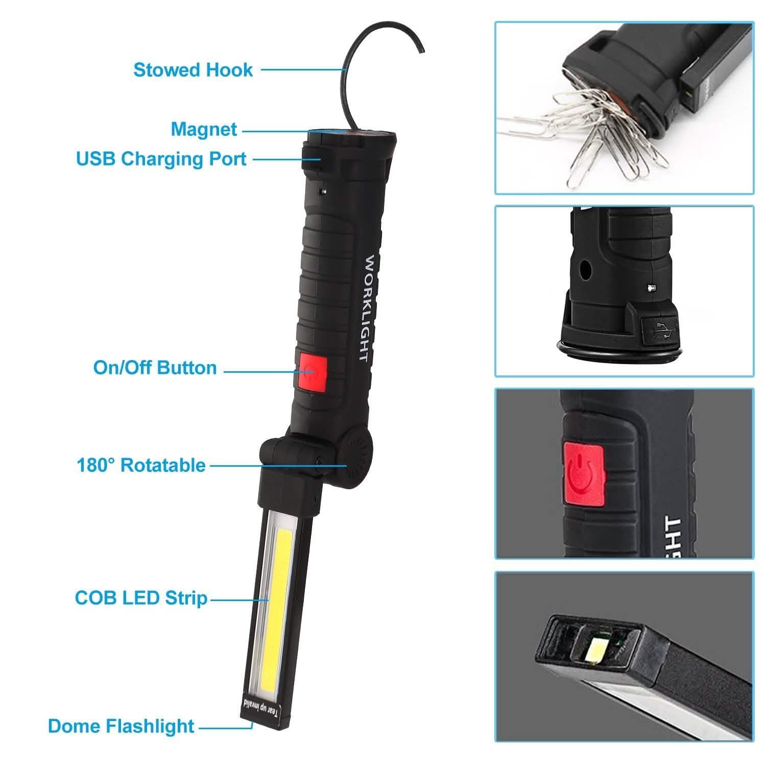 Rechargeable COB LED Slim Work Folding Light