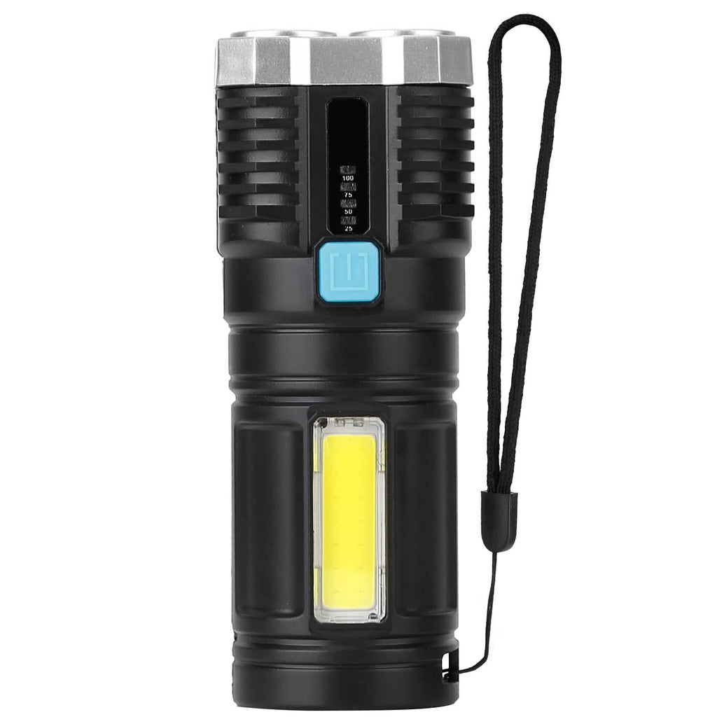 Rechargeable Flashlight LED Floodlight Torch with Strap Super Bright Flashlight