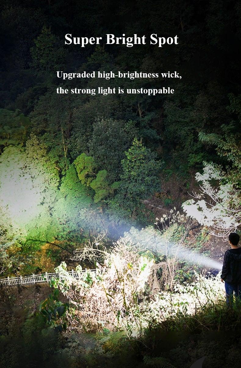 Rechargeable Handheld Flashlights Waterproof  3 Switch Mode Powerful High Lumens Spotlight Fashlight High Power Portable LED Waterproof Outdoor Long Lasting Spot Light Flashlight For Home & Outdoor Use