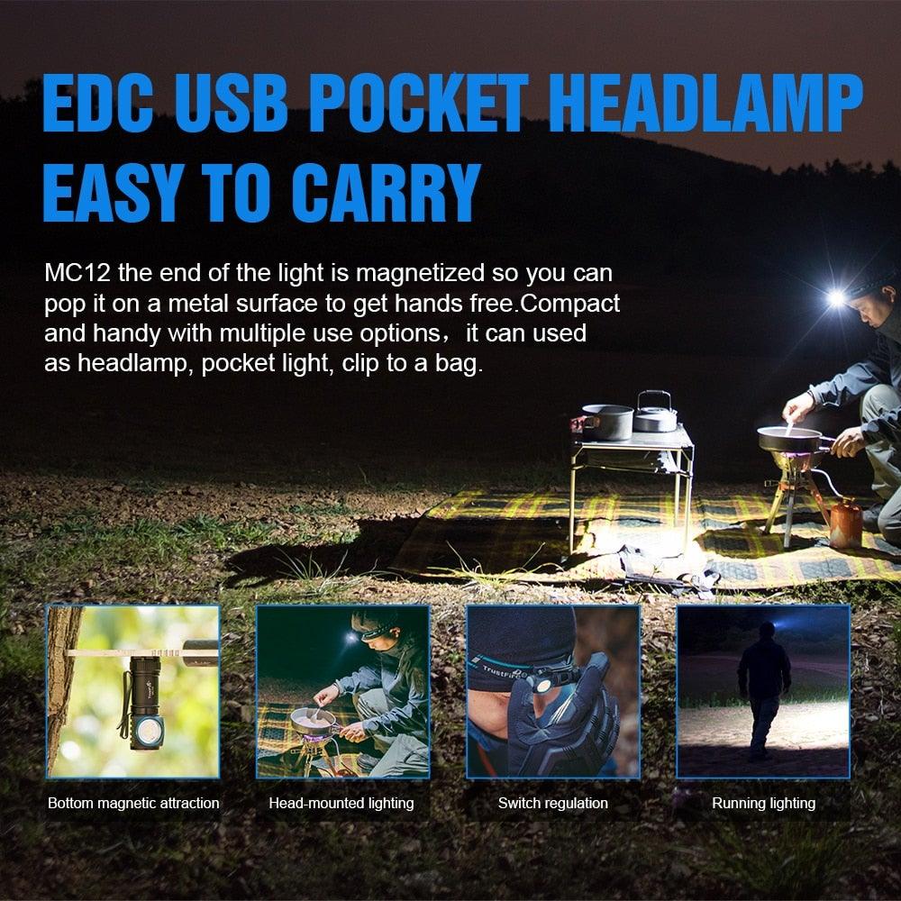 Rechargeable High Lumen Super Bright Powerful LED CREE XP-L HI  Flashlight Magnetic Water & Impact Resistant Handheld Flashlights  For Outdoor Camping Hiking Riding