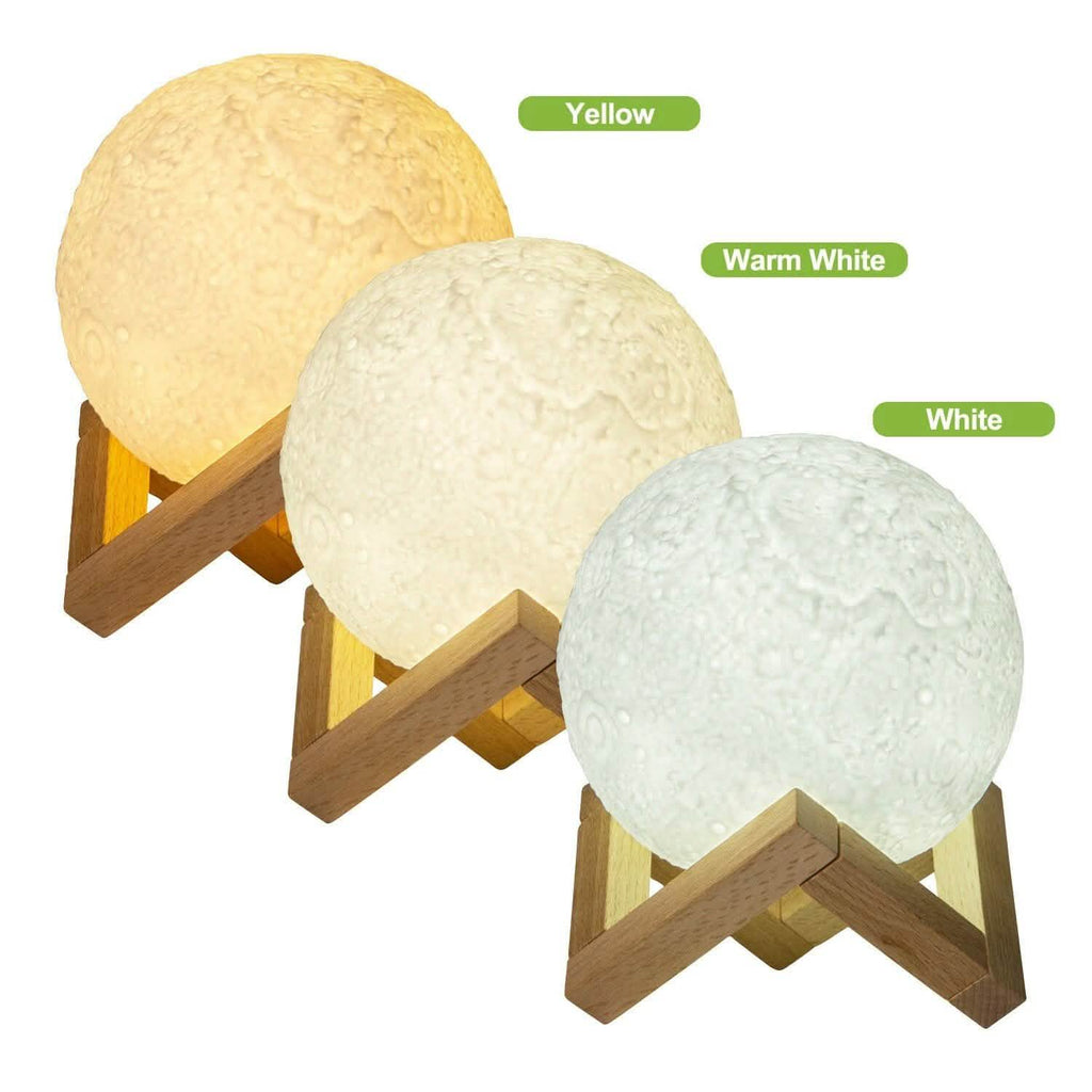 Rechargeable Moon Lamp Night Light Kids Dimmable LED Touch Changing Light