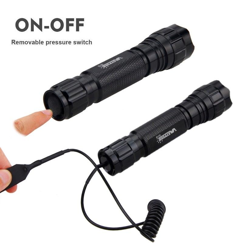 Rechargeable USB Charger High Lumen LED  Light Tactical Flashlight With Rail Mount Led Light White Tactical  Flashlight Pressure Switch For Long Distance Night Hunting