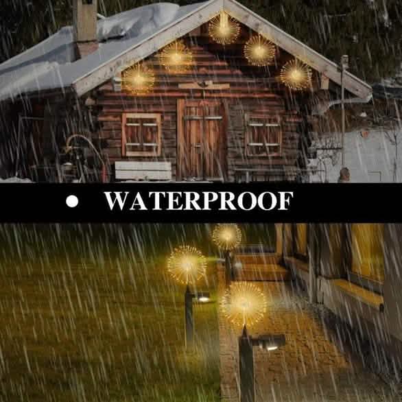 Remote Control Waterproof Christmas Fireworks LED String Lights