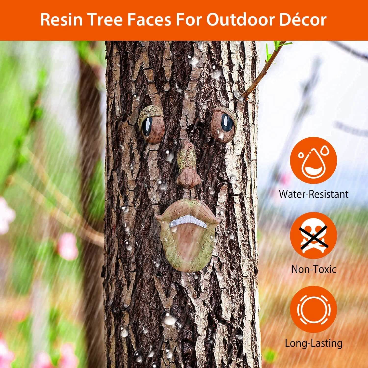 Resin Old Man Tree Hugger Bark