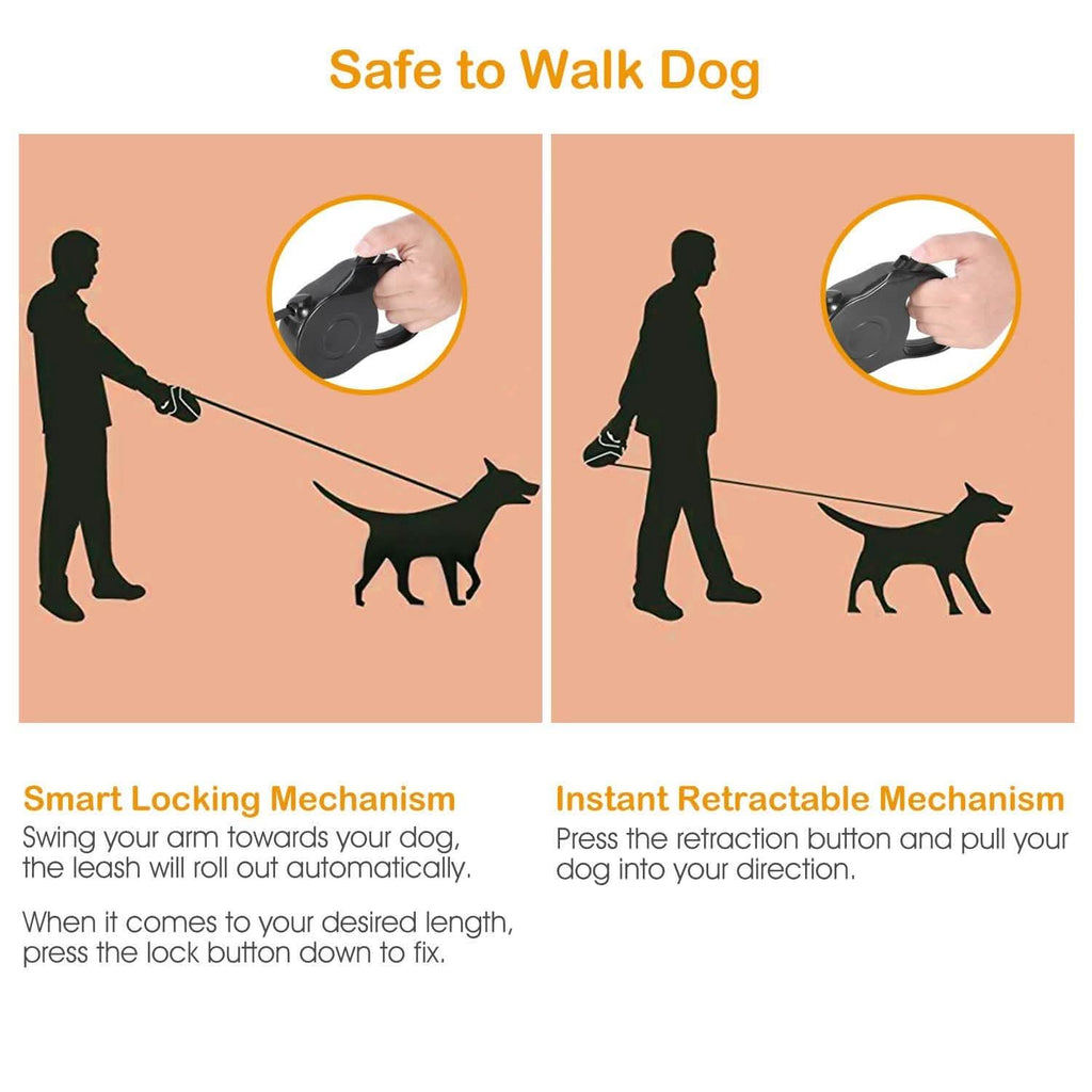 Retractable Dog Leash 16ft Extendable Range Heavy Duty Dog Walking Leash