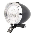 Retro Bicycle Retro Headlight Waterproof Perspective Strong Body Warning Safety Headlight Classical Cool Silver/Black Cycling Bicycle Headlight Retro Front Vintage Bike Light Night Riding Safety Head Lamp