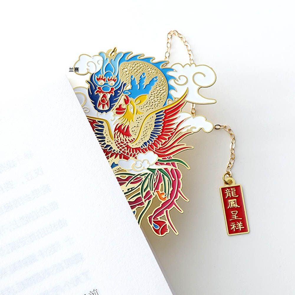 Retro Carving Brass Bookmark Tassel Pendant Book Clip Metal Pagination Mark Student Gift Stationery School Supply Metal Creative Bookmark Chinese Style Unique Vintage Series Gift For Reader Student