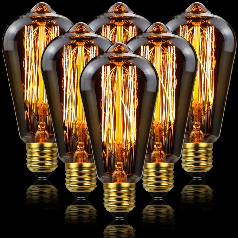 Retro Edison Light Bulb Filament Incandescent Ampoule Bulbs Antique Vintage Style Light Amber Warm Dimmable Vintage Edison Light Bulb For Table Lamp Restaurant Home Office