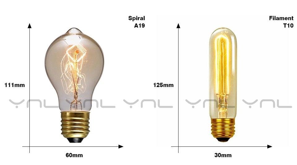 Retro Edison Light Bulb Vintage Edison Lamp Vintage Incandescent  Edison Light Bulbs Edison Filament Light Bulb Dimmable Warm White Different Shape Light