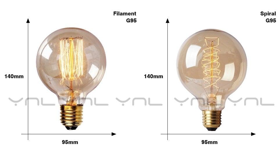 Retro Edison Light Bulb Vintage Edison Lamp Vintage Incandescent  Edison Light Bulbs Edison Filament Light Bulb Dimmable Warm White Different Shape Light