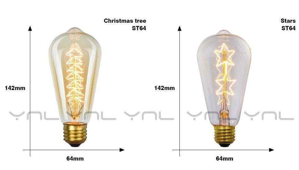 Retro Edison Light Bulb Vintage Edison Lamp Vintage Incandescent  Edison Light Bulbs Edison Filament Light Bulb Dimmable Warm White Different Shape Light