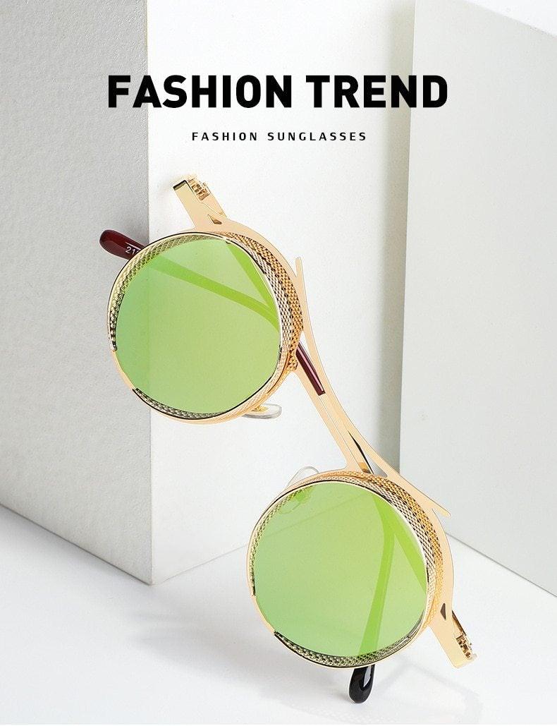 Retro Metal Round Circle Frame Sunglasses For Men New Fashionable New Round Shape Style Glasses For Women New Vintage Luxury Style Retro Sunglasses
