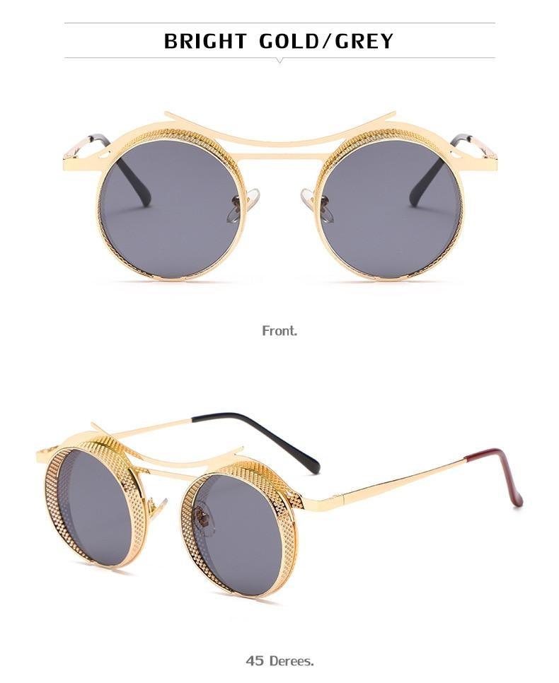 Retro Metal Round Circle Frame Sunglasses For Men New Fashionable New Round Shape Style Glasses For Women New Vintage Luxury Style Retro Sunglasses