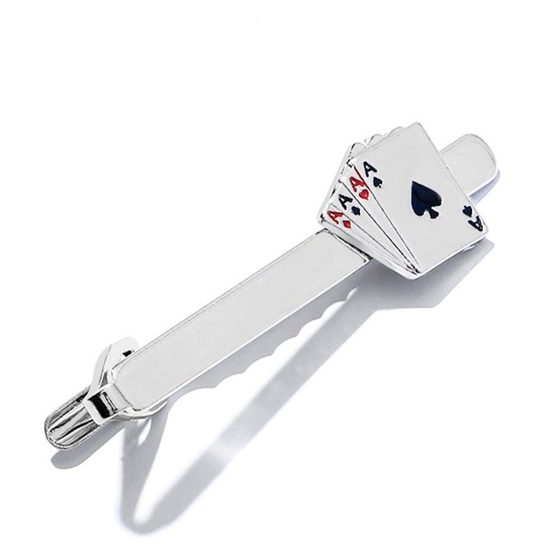 Retro Playing Cards Tie Clip Vintage Elegant Tie Clip Man Clips Unique Business Cufflinks Wedding Tie Clips For Anniversary Business Meeting And Daily Life