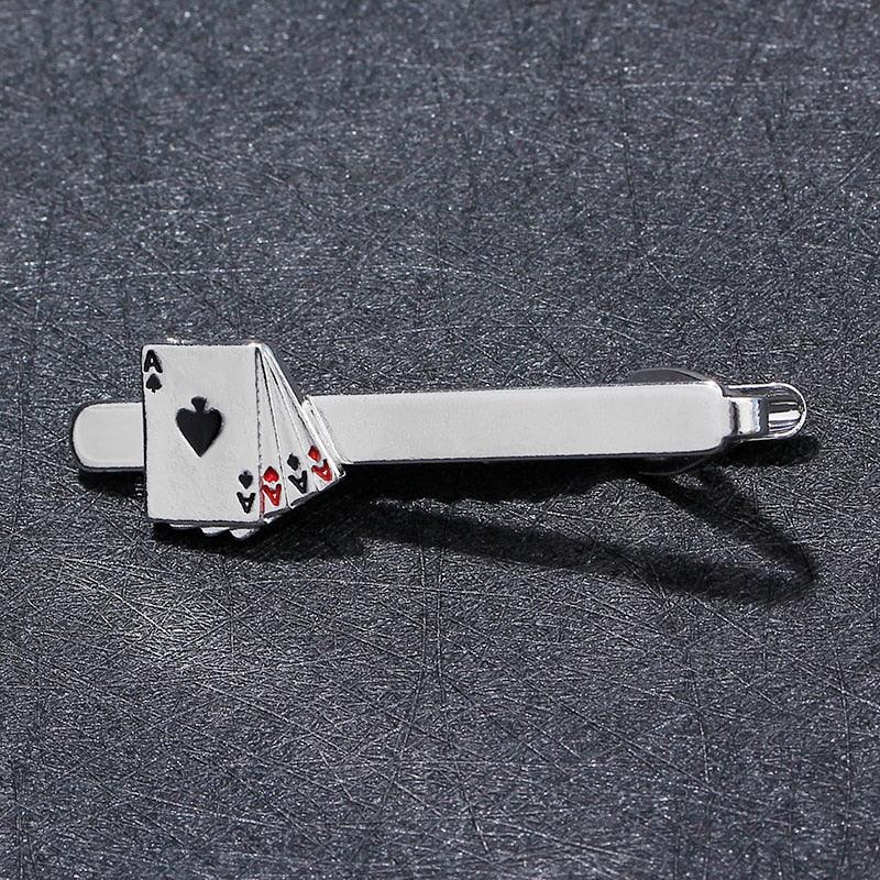 Retro Playing Cards Tie Clip Vintage Elegant Tie Clip Man Clips Unique Business Cufflinks Wedding Tie Clips For Anniversary Business Meeting And Daily Life