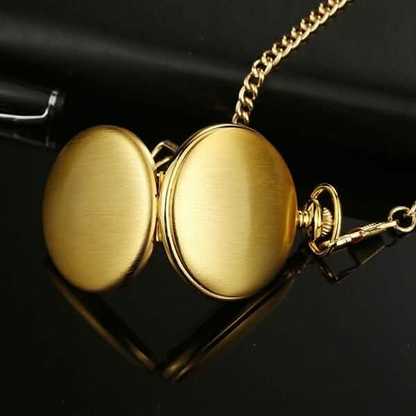 Retro Smooth Men Pocket Watch with Chain