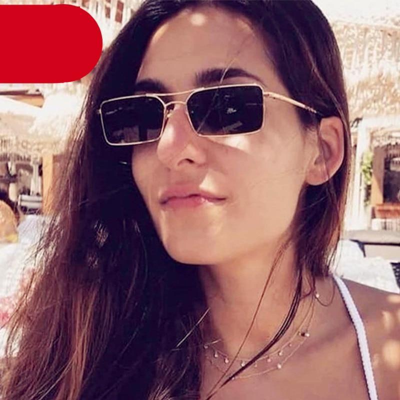 Retro Summer Rectangle Sunglasses For Women Glasses Style New Vintage Design Sun Glasses Metal Lightweight Frame Glasses For Women