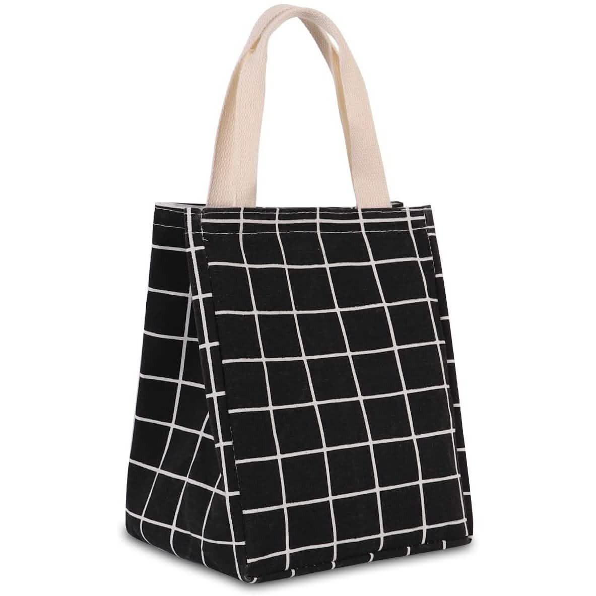 Reusable Lunch Bag Insulated Lunch Box Canvas Fabric with Aluminum Foil