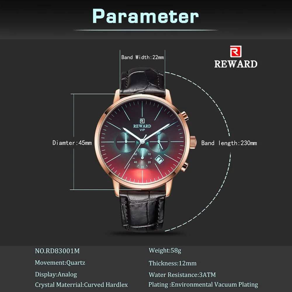 REWARD Men Sport Watches Waterproof Outdoor Wristwatch