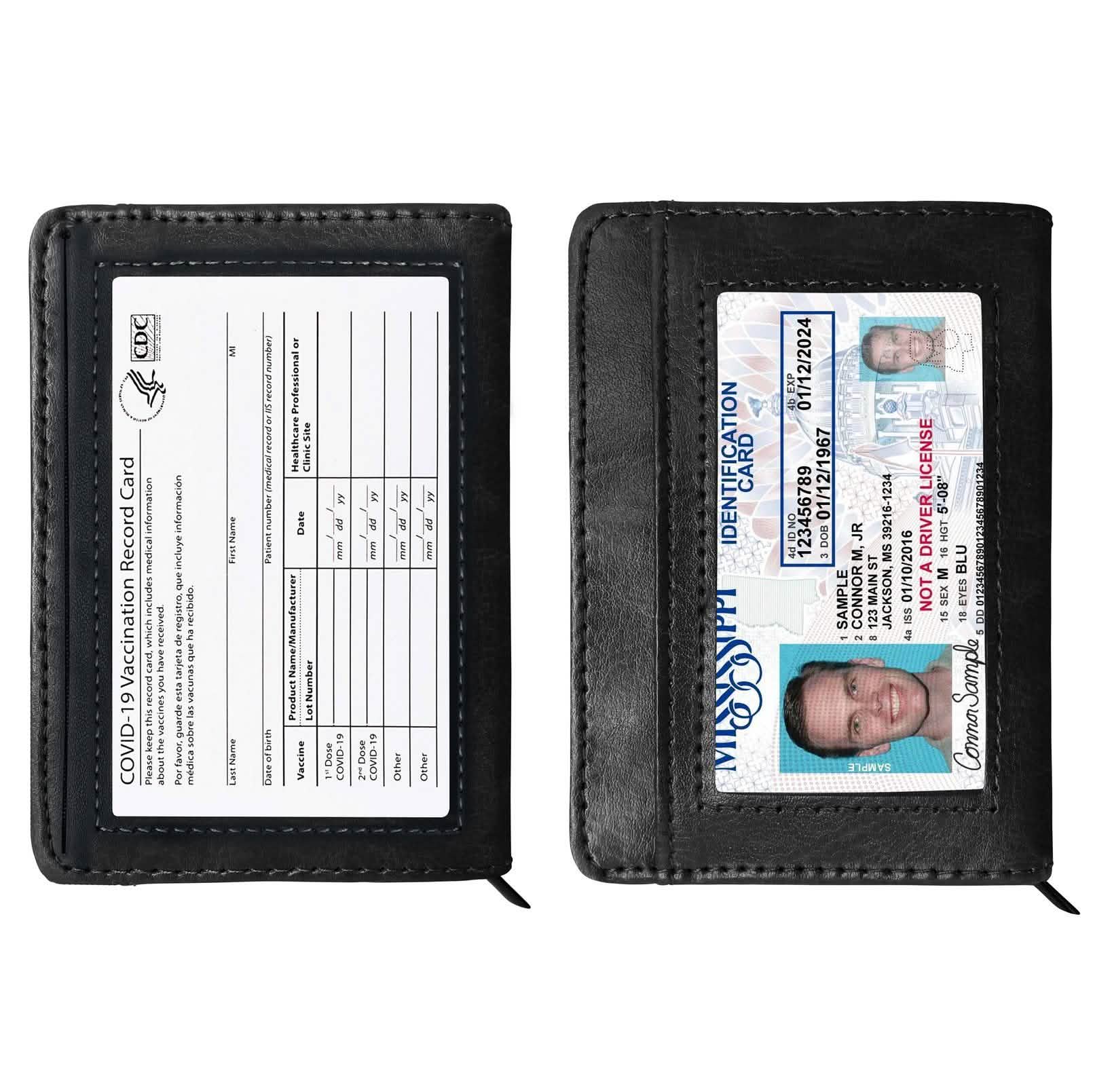 RFID-Blocking Slim Faux Leather Wallet