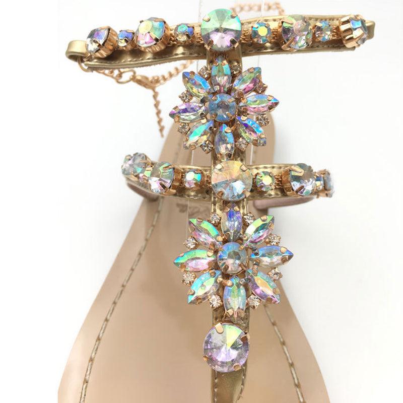 Rhinestones Sandals Summer Beach Slippers For Women Flip Flops Crystal Beach Sliders Slippers Casual Summer Dressy Rhinestone Glitter Open Toe Flat Sandals Travel Beach Bling Crystal Slip On Shiny Luxury Slippers